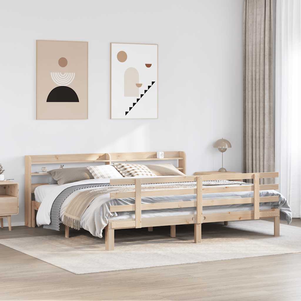 vidaXL Bed Frame with Headboard without Mattress 180x200 cm 1