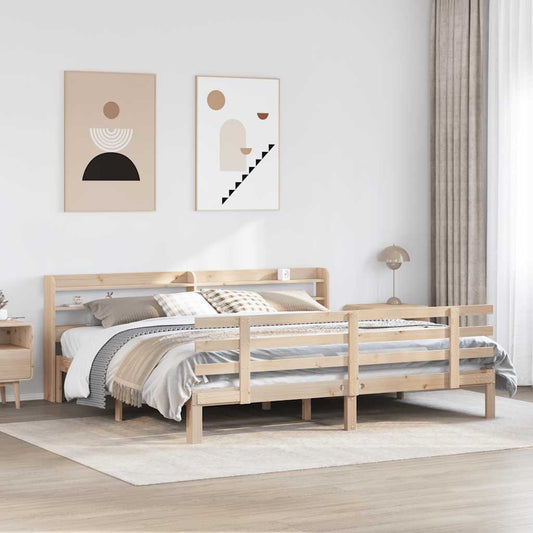 Bed Frame with Headboard without Mattress Brown 180 cm