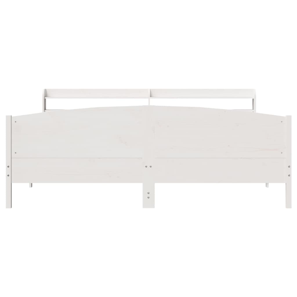 vidaXL Bed Frame without Mattress White 200x200 cm Solid Wood Pine 4