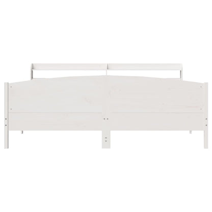 vidaXL Bed Frame without Mattress White 200x200 cm Solid Wood Pine 4