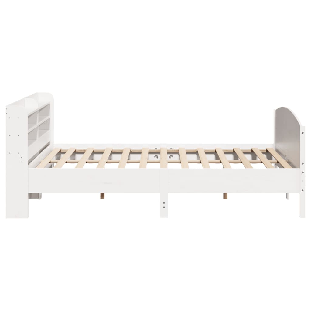 vidaXL Bed Frame without Mattress White 200x200 cm Solid Wood Pine 5