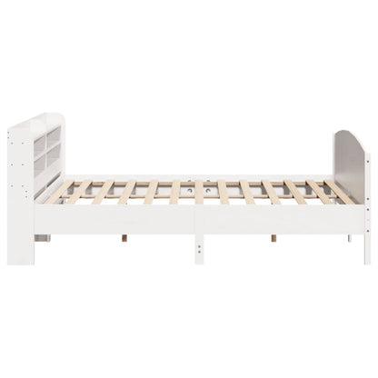 vidaXL Bed Frame without Mattress White 200x200 cm Solid Wood Pine 5