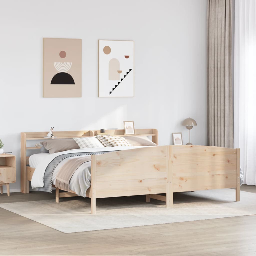 vidaXL Bed Frame without Mattress Solid Wood Pine Length 200 cm