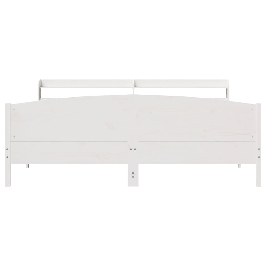 vidaXL Bed Frame without Mattress White 180x200 cm Super King Solid Wood Pine 4