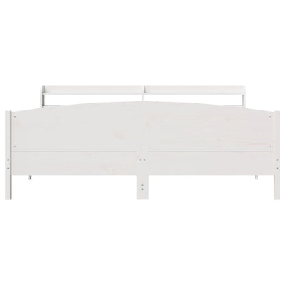 vidaXL Bed Frame without Mattress White 180x200 cm Super King Solid Wood Pine 4