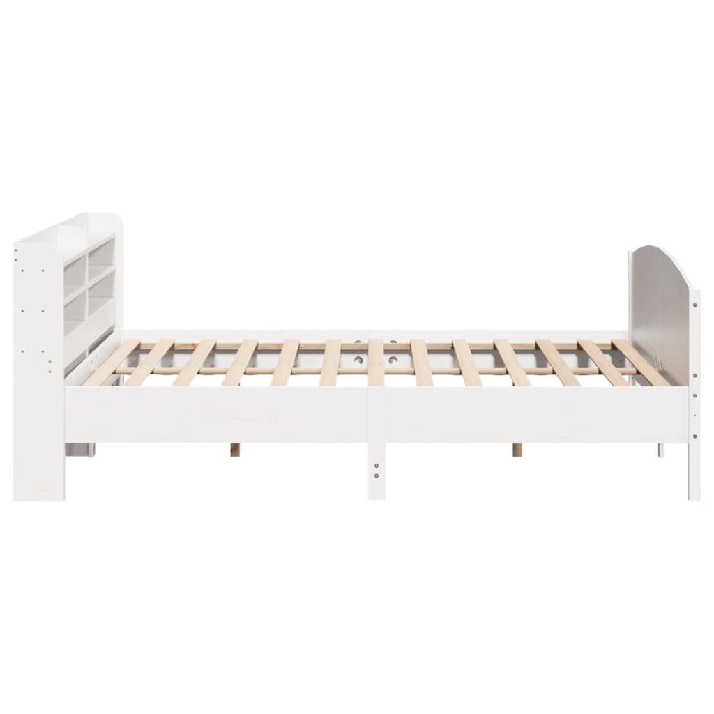 vidaXL Bed Frame without Mattress White 180x200 cm Super King Solid Wood Pine 5