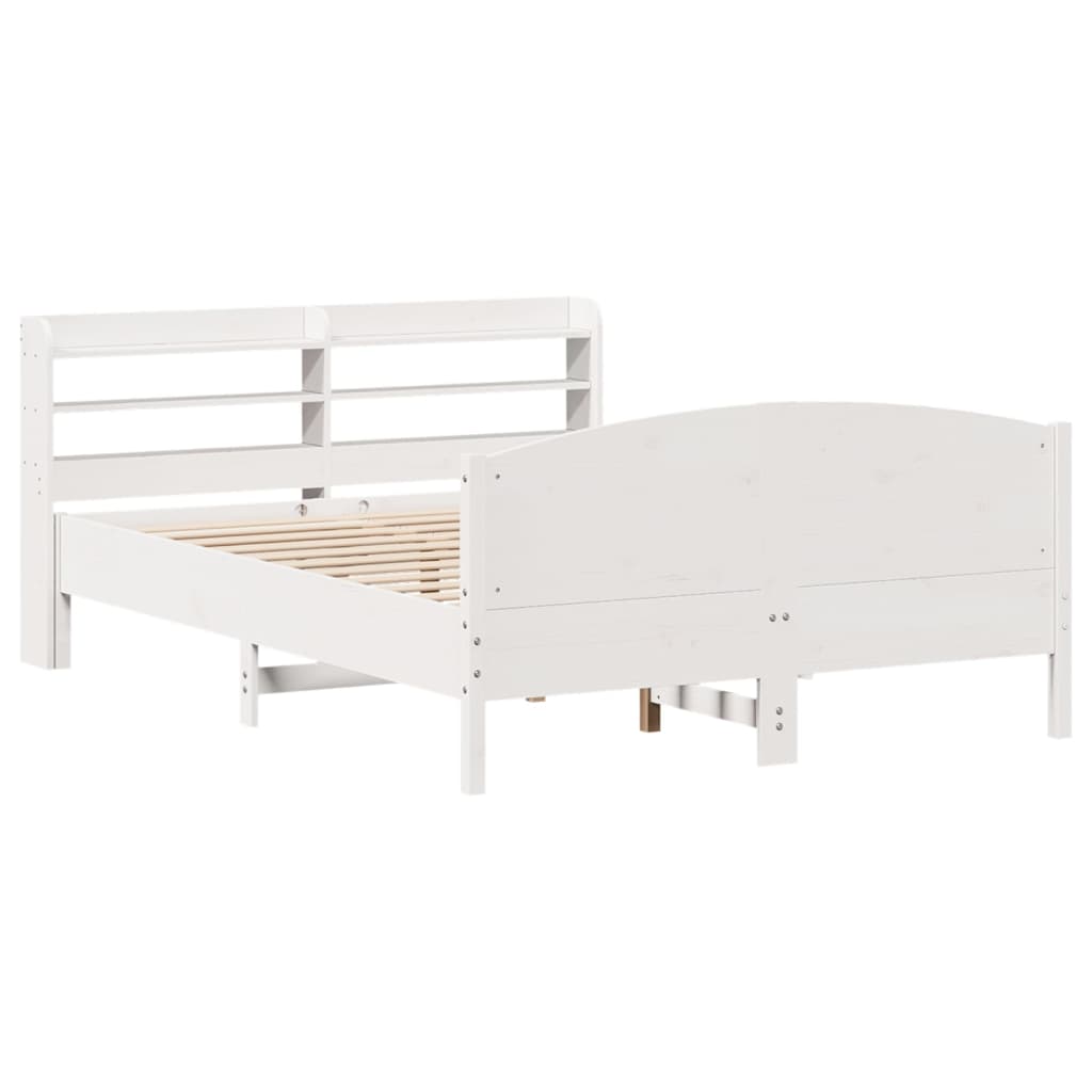 vidaXL Bed Frame without Mattress White 160x200 cm Solid Wood Pine 3