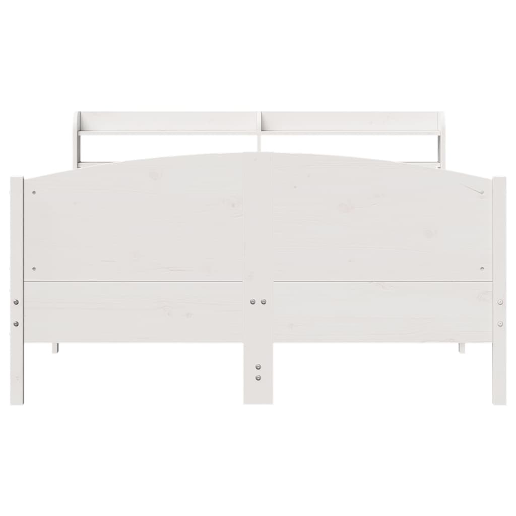 vidaXL Bed Frame without Mattress White 160x200 cm Solid Wood Pine 4