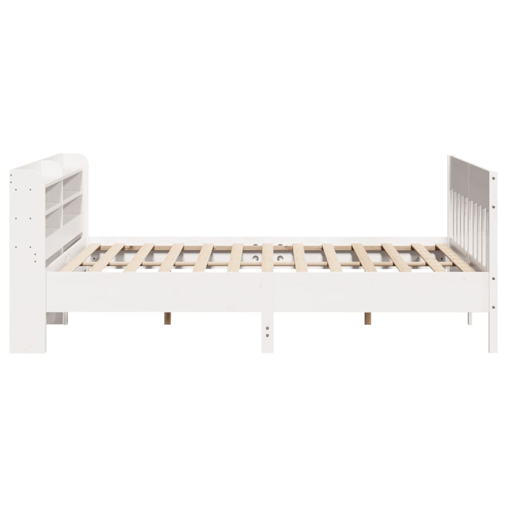 vidaXL Bed Frame without Mattress White 180x200 cm Super King Solid Wood Pine 5
