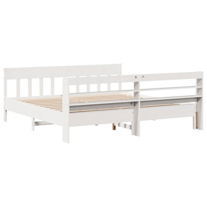 vidaXL Bed Frame without Mattress White 180x200 cm Super King Solid Wood Pine 6
