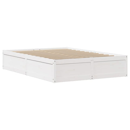 vidaXL Bed Frame with Headboard White 140x190 cm Solid Wood Pine 5