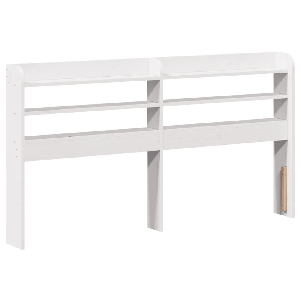 vidaXL Bed Frame with Headboard White 135x190 cm Solid Wood Pine 6