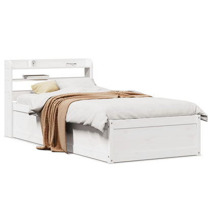 vidaXL Bed Frame with Headboard Solid Wood Pine