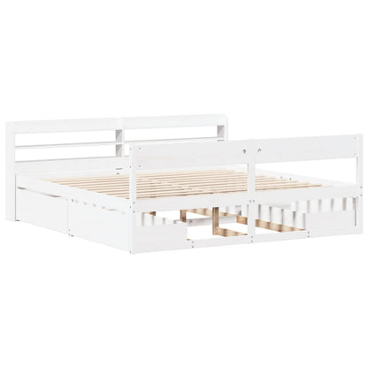 vidaXL Bed Frame without Mattress White 180x200 cm Solid Wood Pine 3