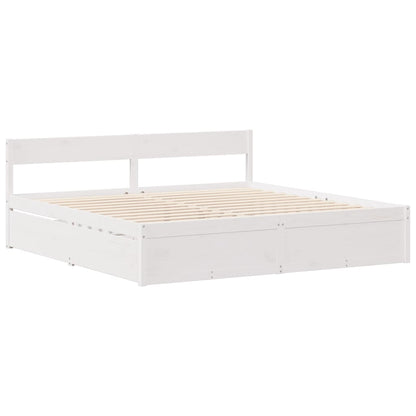 vidaXL Bed Frame without Mattress White 180x200 cm Solid Wood Pine 5