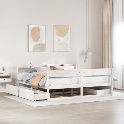 vidaXL Bed Frame without Mattress White 180x200 cm Solid Wood Pine 1