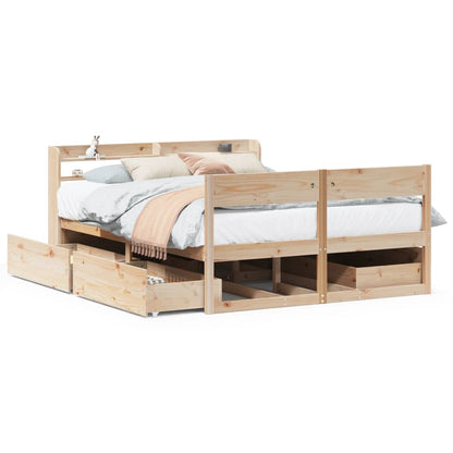 vidaXL Bed Frame without Mattress 150x200 cm Solid Wood Pine 2