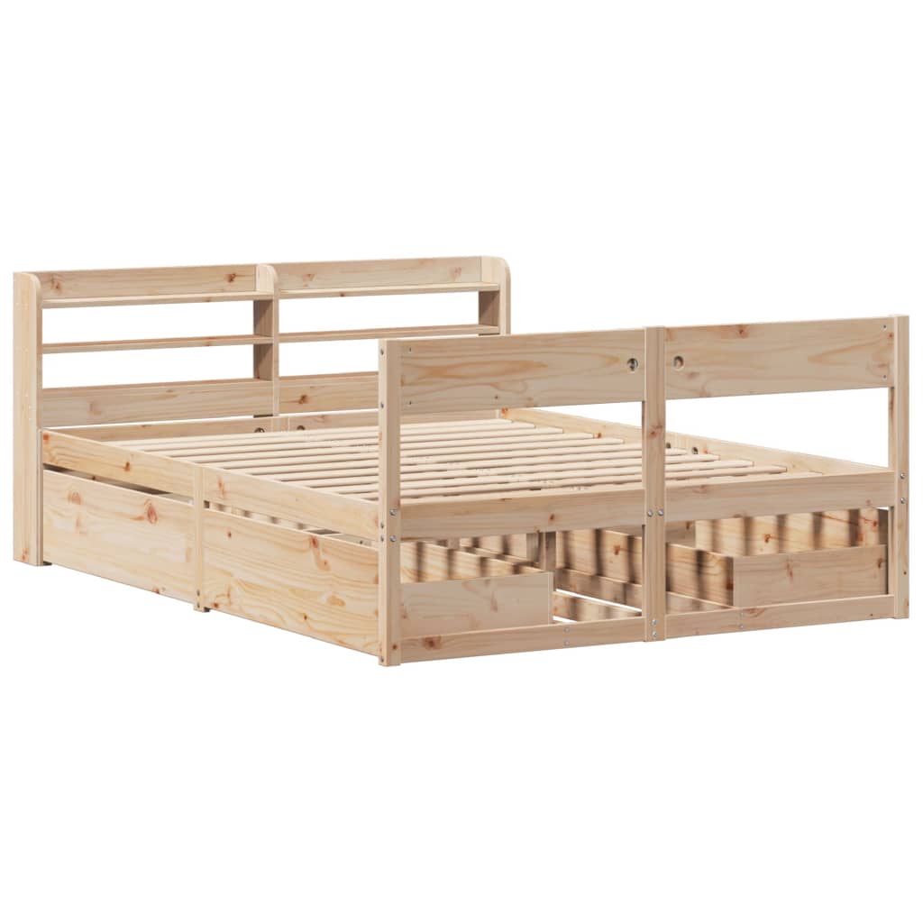 vidaXL Bed Frame without Mattress 150x200 cm Solid Wood Pine 3