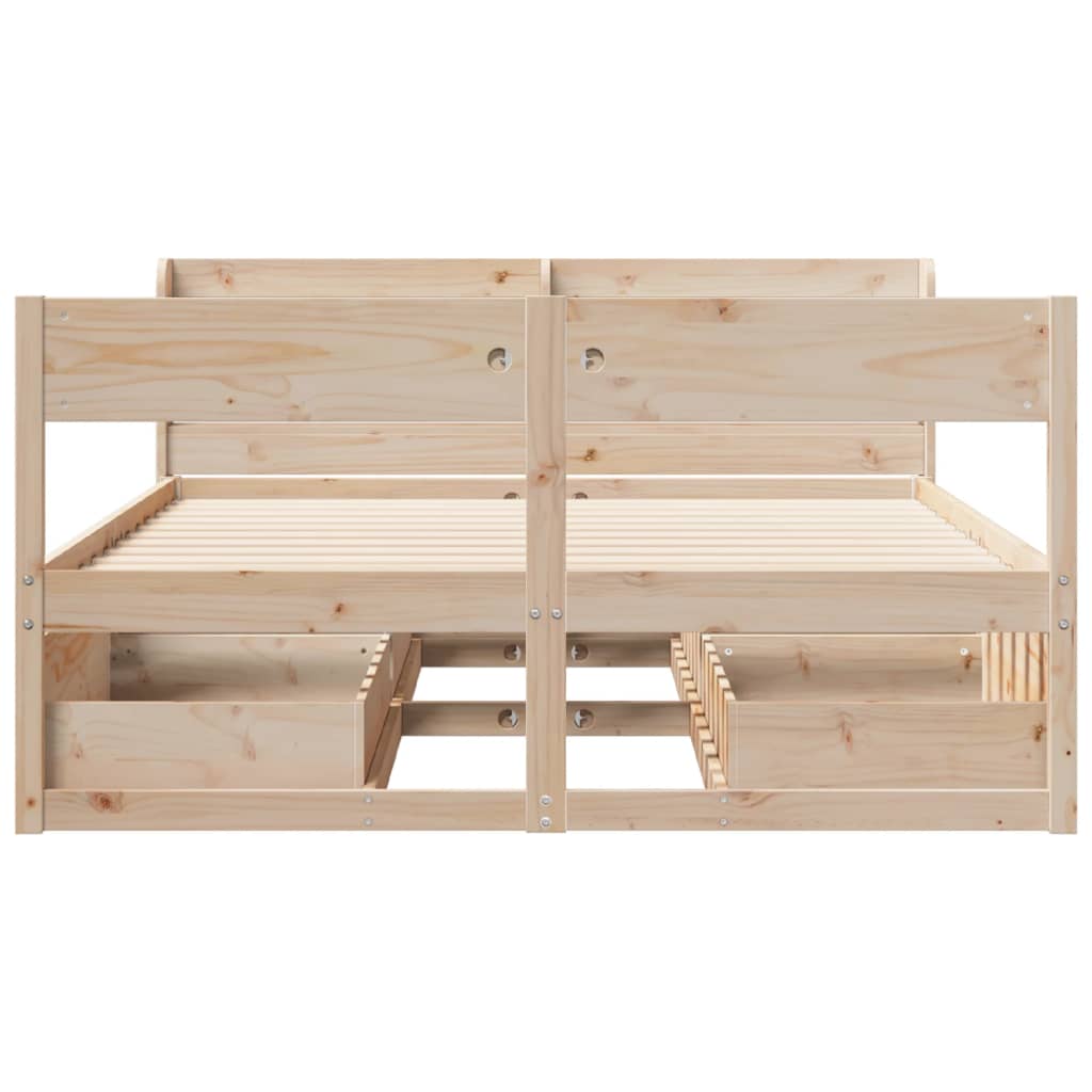 vidaXL Bed Frame without Mattress 150x200 cm Solid Wood Pine 4