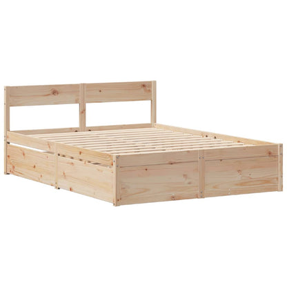 vidaXL Bed Frame without Mattress 150x200 cm Solid Wood Pine 5