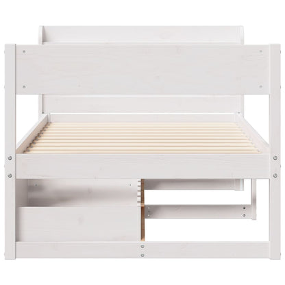 vidaXL Bed Frame without Mattress White 90x200 cm Solid Wood Pine 4