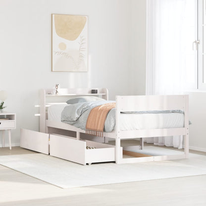vidaXL Bed Frame without Mattress White 90x200 cm Solid Wood Pine 1