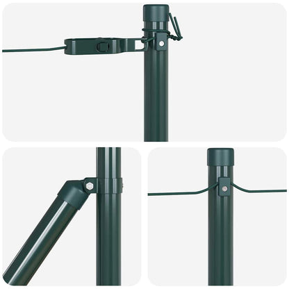 vidaXL Embedded Fence Post 52 pcs Green Powder-Coated Steel 6
