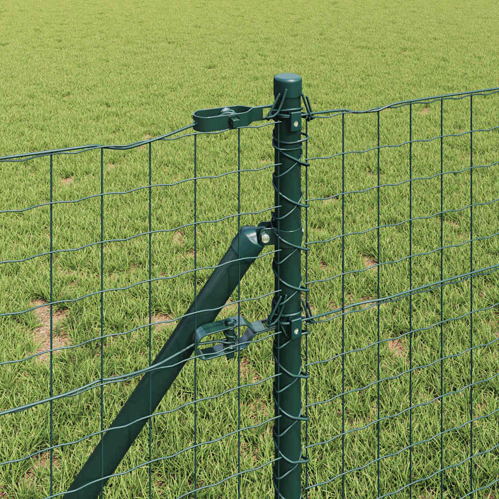vidaXL Embedded Fence Post 52 pcs Green Powder-Coated Steel 3