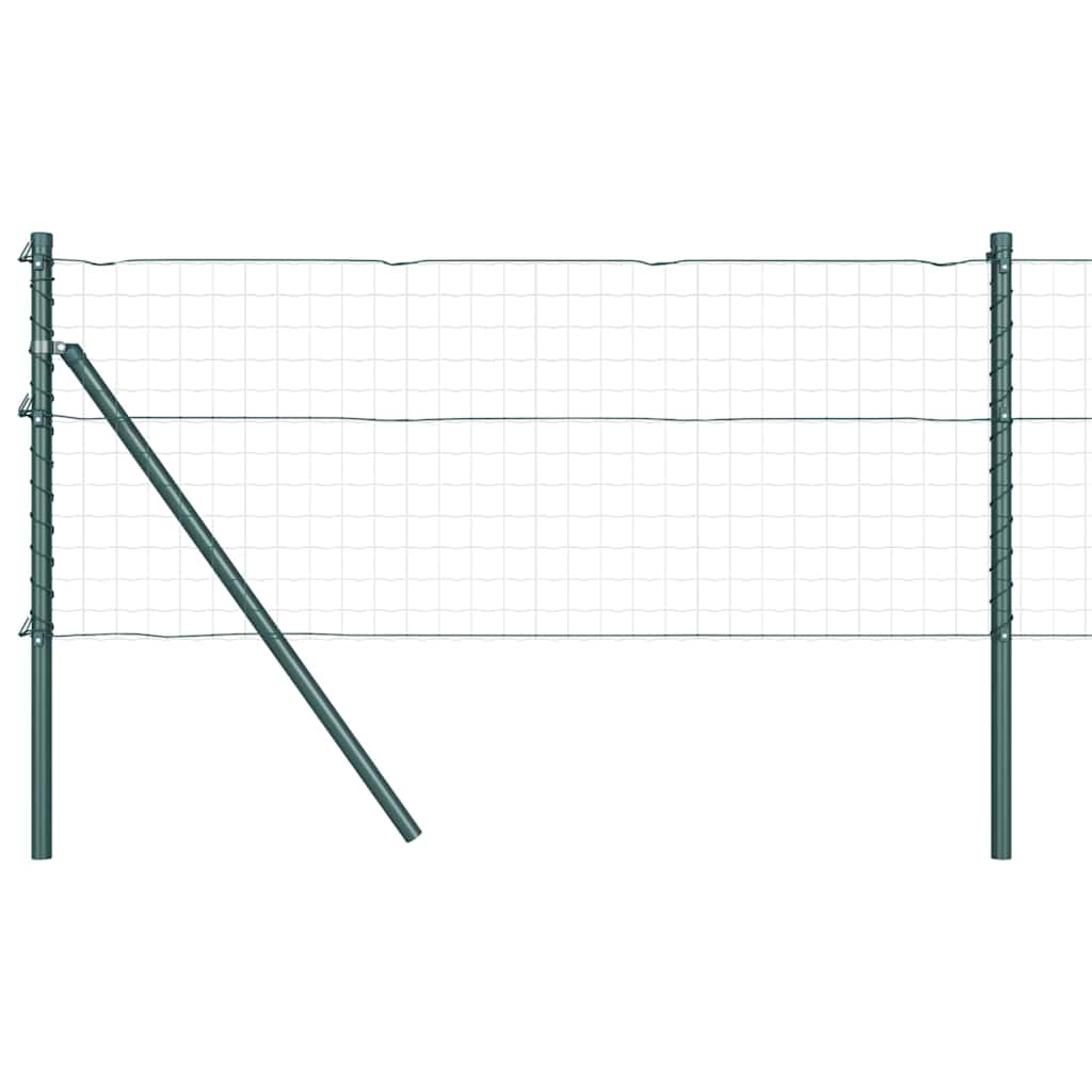 vidaXL Embedded Fence Post 52 pcs Green Powder-Coated Steel 2