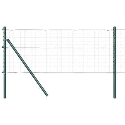 vidaXL Embedded Fence Post 52 pcs Green Powder-Coated Steel 2