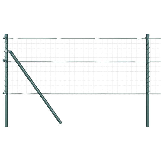 vidaXL Embedded Fence Post 52 pcs Green Powder-Coated Steel 2
