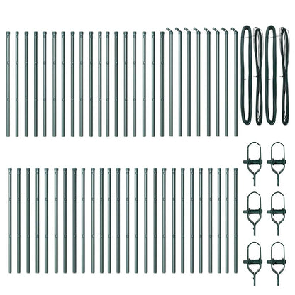 vidaXL Embedded Fence Post 52 pcs Green Powder-Coated Steel 4