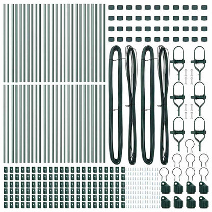 vidaXL Embedded Fence Post 52 pcs Green Powder-Coated Steel 5