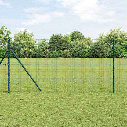 vidaXL Embedded Fence Post 52 pcs Green Powder-Coated Steel 1