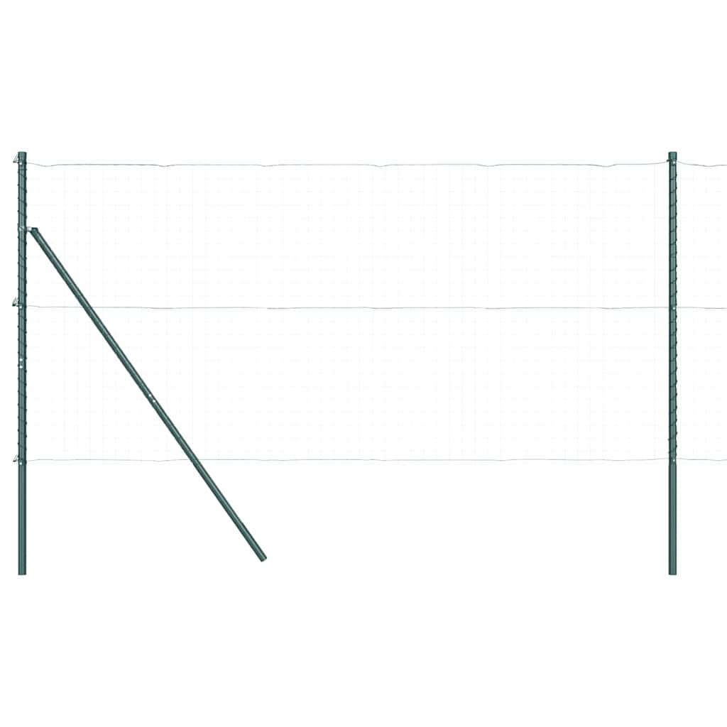 vidaXL Embedded Fence Post 52 pcs Green Powder-Coated Steel 2