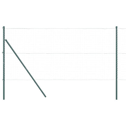 vidaXL Embedded Fence Post 52 pcs Green Powder-Coated Steel 2