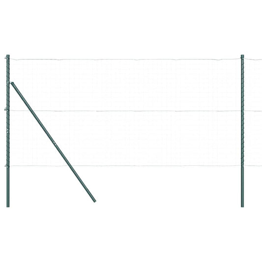 vidaXL Embedded Fence Post 52 pcs Green Powder-Coated Steel 2
