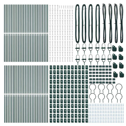 vidaXL Embedded Fence Post 52 pcs Green Powder-Coated Steel 5