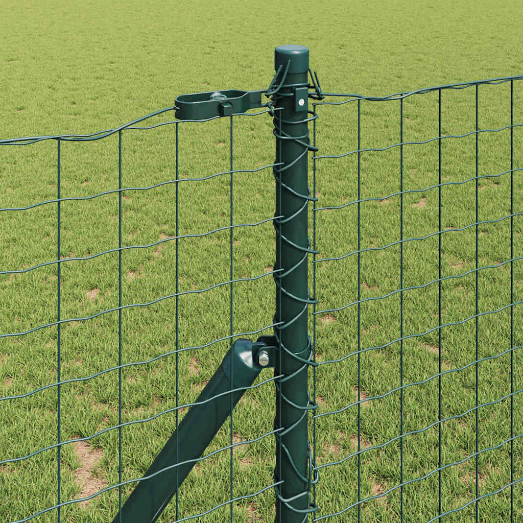 vidaXL Embedded Fence Post 52 pcs Green Powder-Coated Steel 3