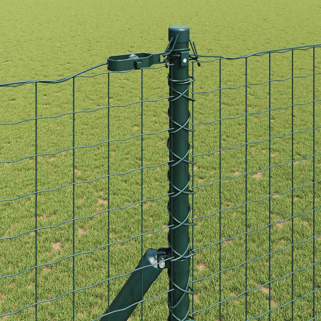 vidaXL Embedded Fence Post 52 pcs Green Powder-Coated Steel 3