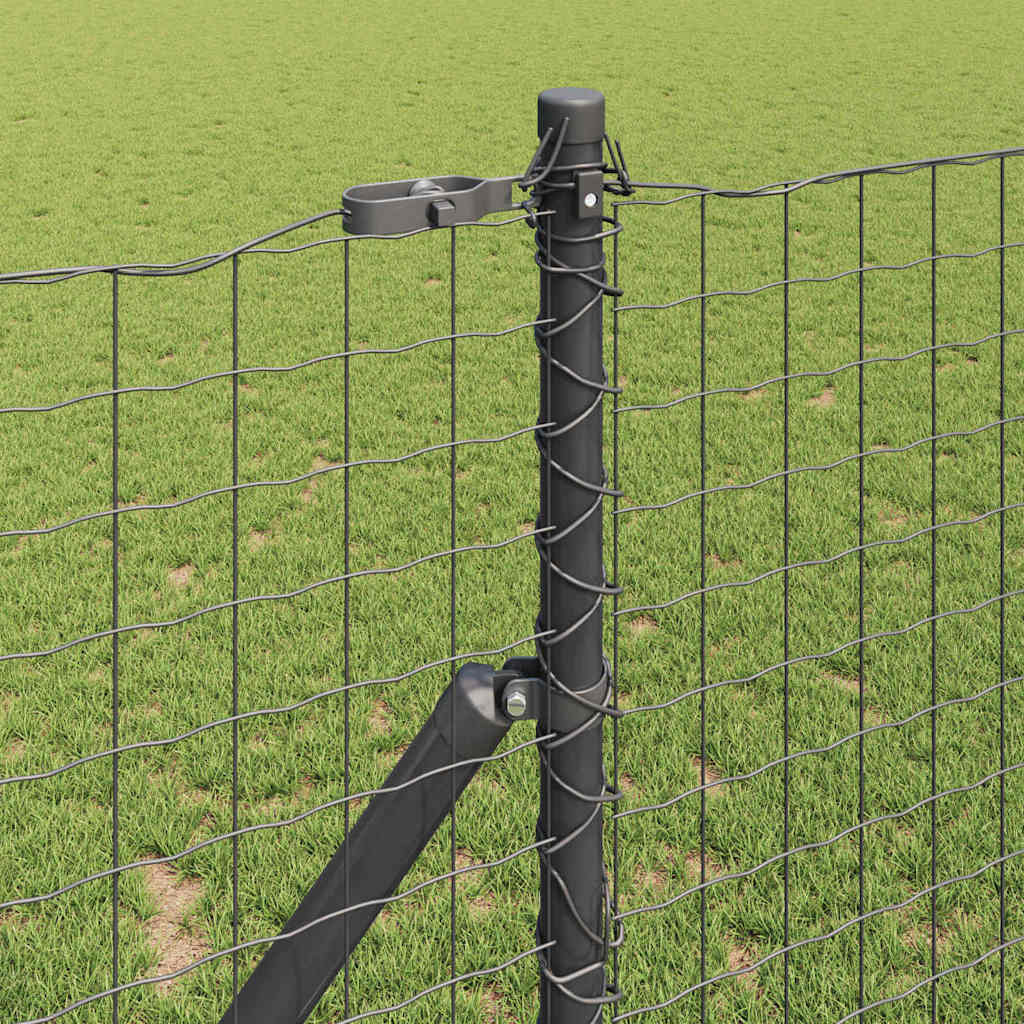 vidaXL Embedded Fence Post 52 pcs Grey Powder-Coated Steel 3