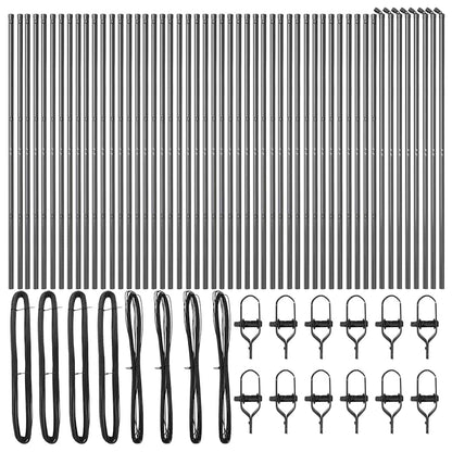 vidaXL Embedded Fence Post 52 pcs Grey Powder-Coated Steel 4