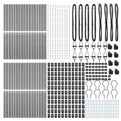 vidaXL Embedded Fence Post 52 pcs Grey Powder-Coated Steel 5