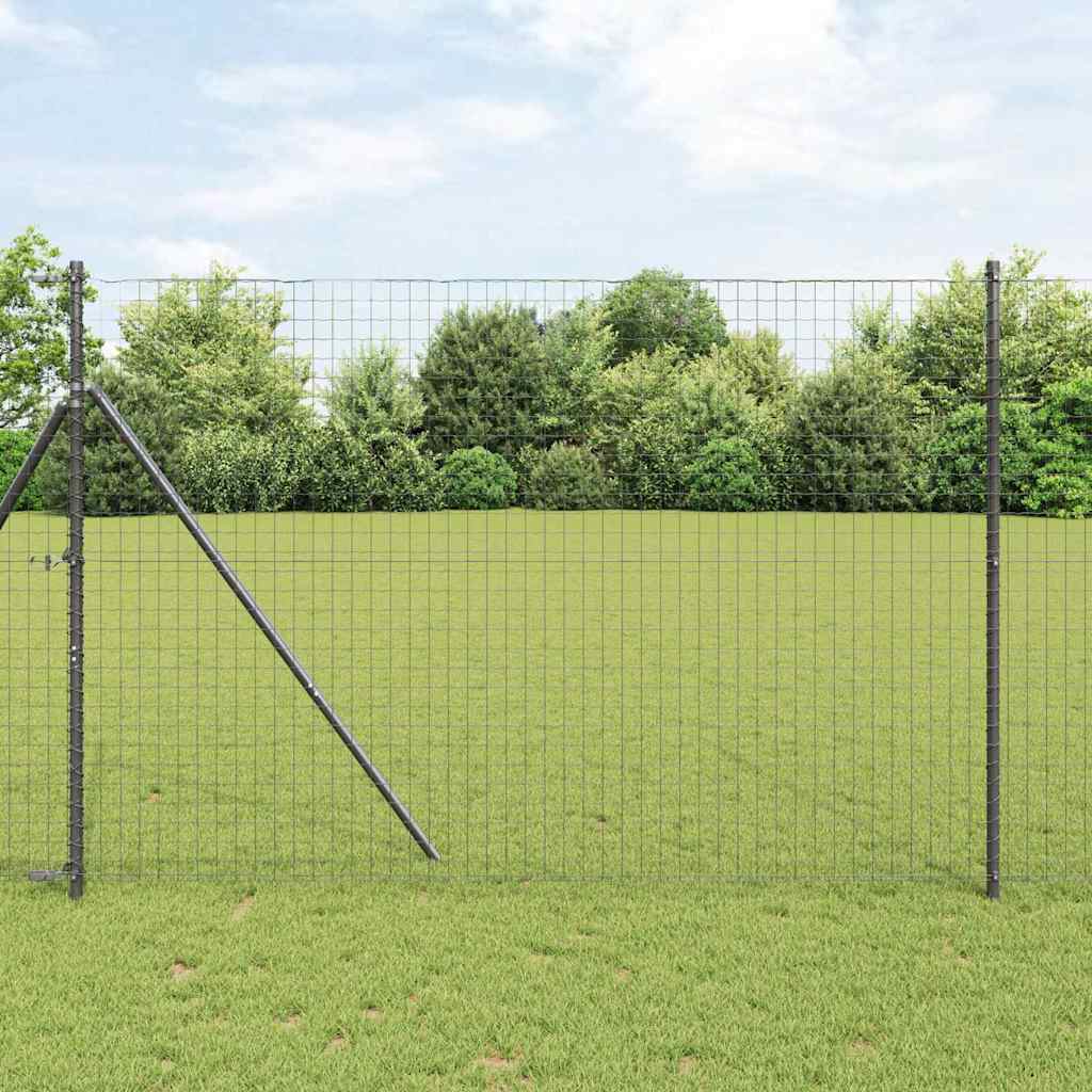vidaXL Embedded Fence Post 52 pcs Grey Powder-Coated Steel 1