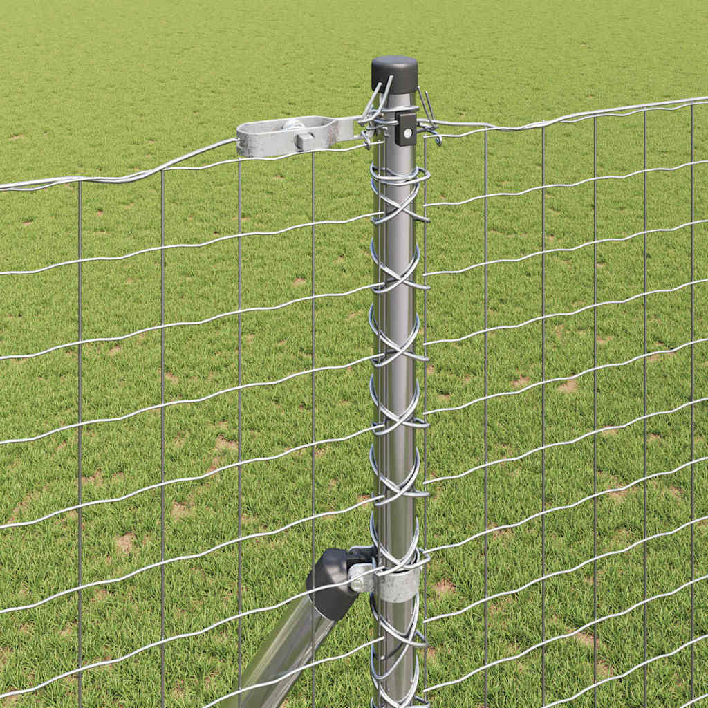 vidaXL Embedded Fence Post 52 pcs Silver Powder-Coated Steel 3