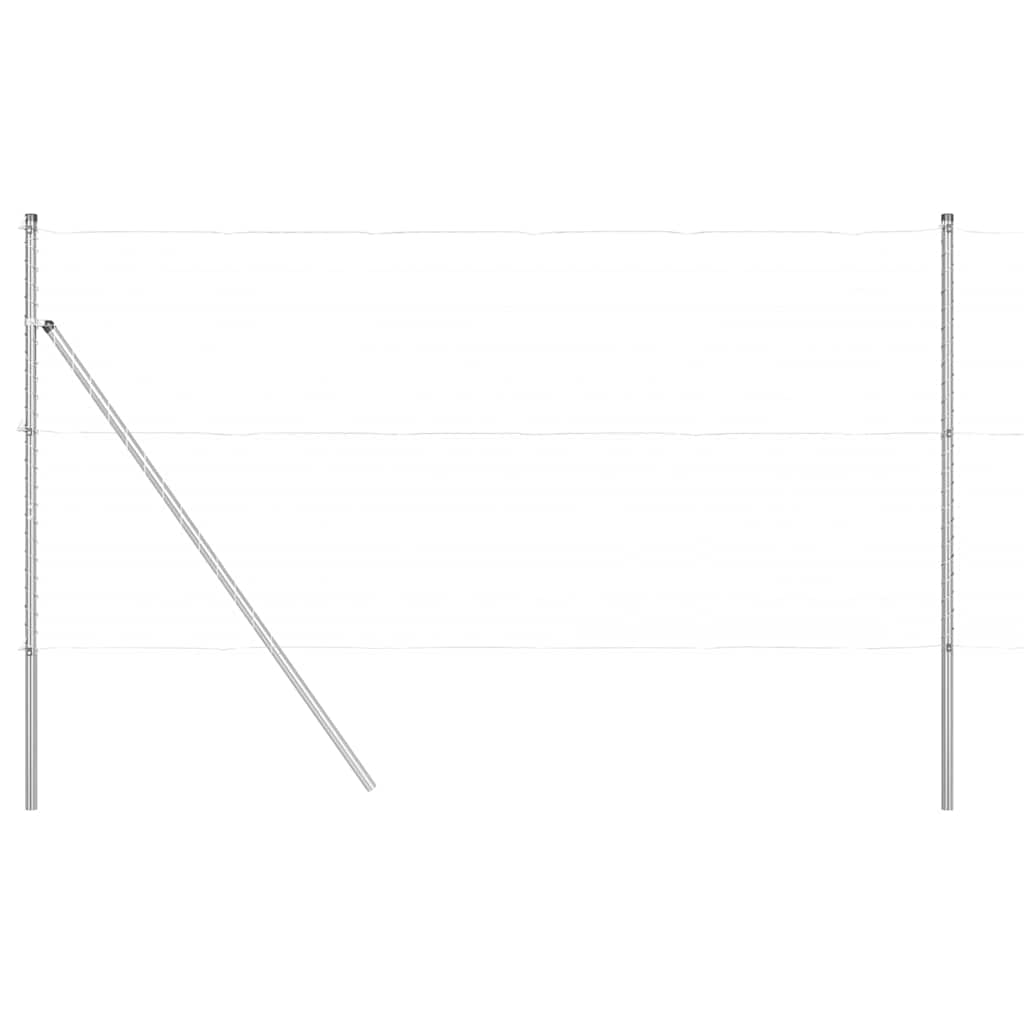 vidaXL Embedded Fence Post 52 pcs Silver Powder-Coated Steel 2