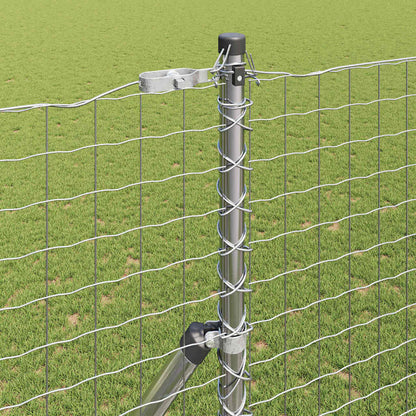 vidaXL Embedded Fence Post 52 pcs Silver Powder-Coated Steel 3