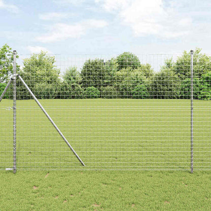 vidaXL Embedded Fence Post 52 pcs Silver Powder-Coated Steel 1