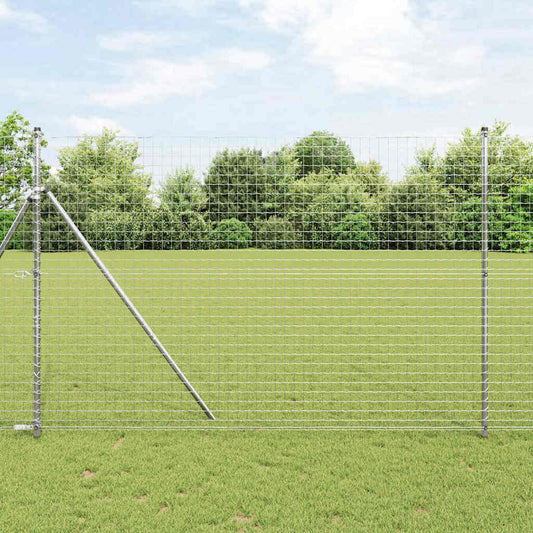 vidaXL Embedded Fence Post 52 pcs Silver Powder-Coated Steel 1