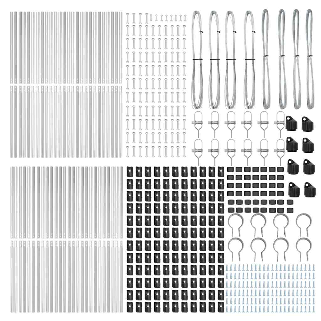 vidaXL Embedded Fence Post 52 pcs Silver Powder-Coated Steel 5